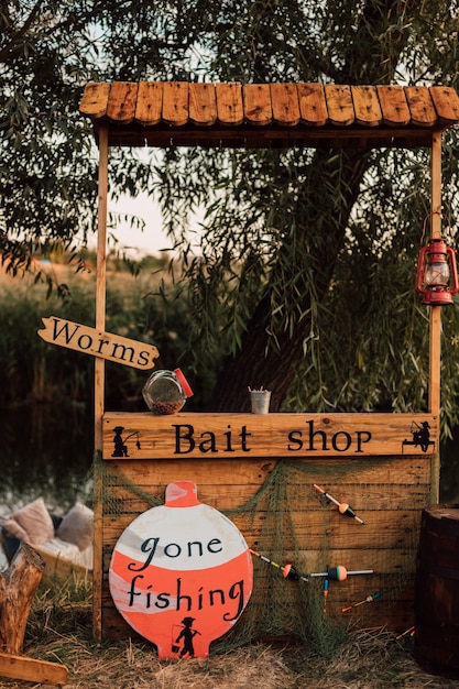 Foto bartheke aus holz in der natur