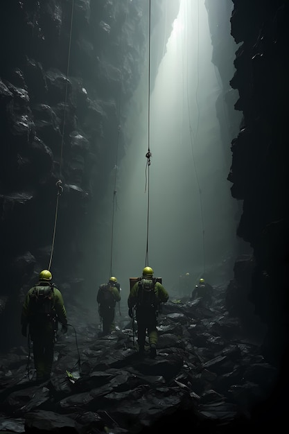 Base de paracaídas de Mystic Descent Skydivers saltando al abismo cavernoso de Son Doong