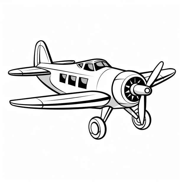 Base simples desenho animado de avião bonito