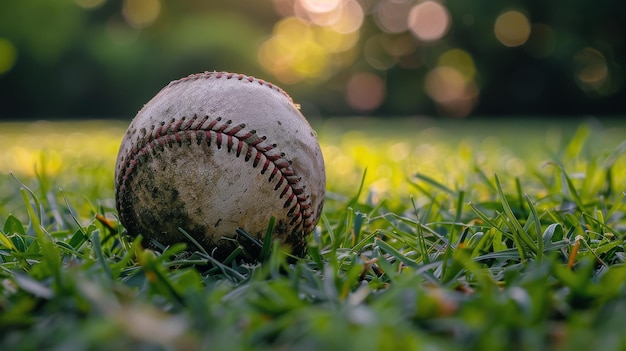 Baseball auf dem grünen Feld