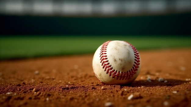 Baseball aus nächster Nähe in der Nähe der dritten Base