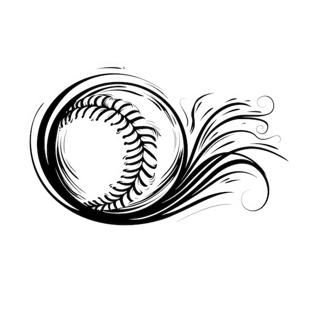 Foto baseball text tail swoosh com swirl underline retro caligrafia estilo de fonte para esportes atléticos