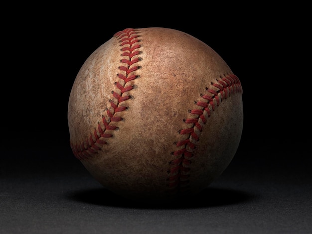 Baseballball auf schwarzem Hintergrund