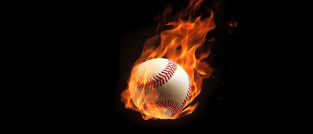 Baseballball in Flammen Generative KI