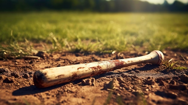 Baseballschläger auf einem Spielfeld