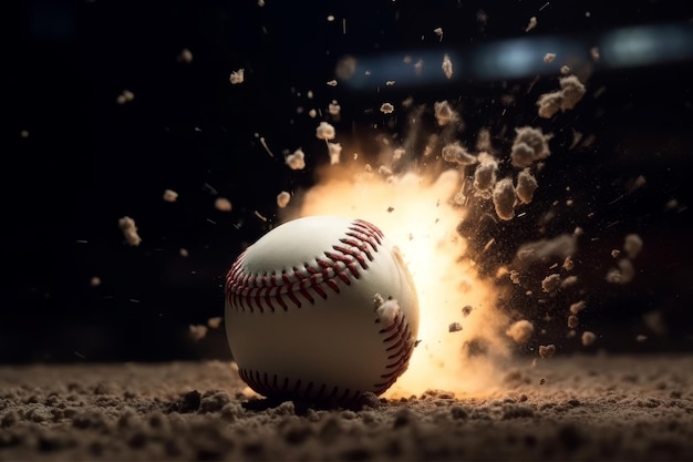 Baseballschläger-Explosionsball Erzeuge KI