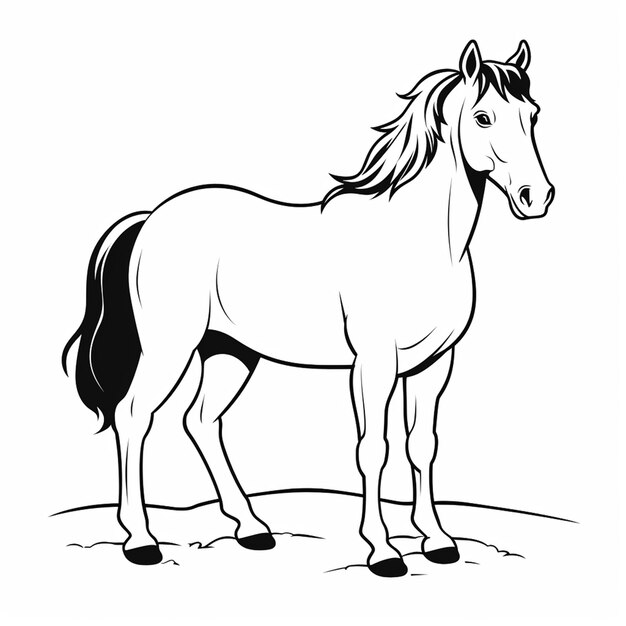 Básico sencillo dibujos animados de caballos lindos