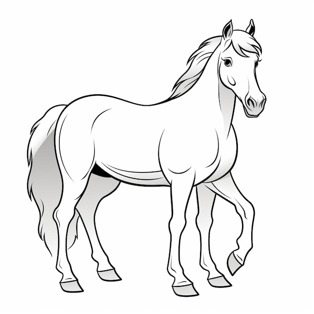 Básico sencillo dibujos animados de caballos lindos
