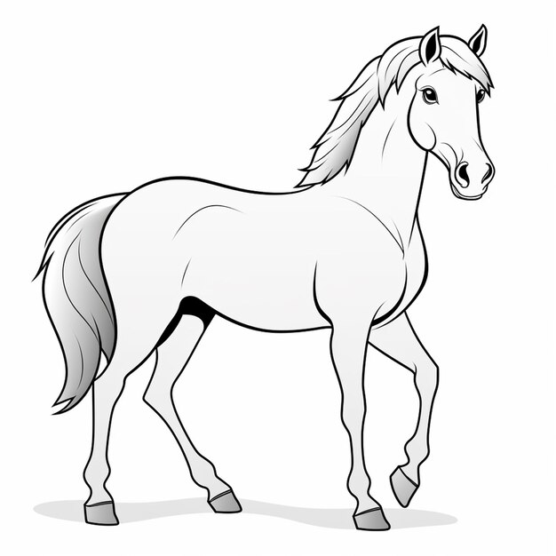 Básico sencillo dibujos animados de caballos lindos