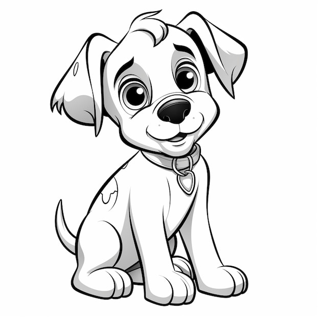Foto básico simple y lindo pequeño dibujos animados de perros