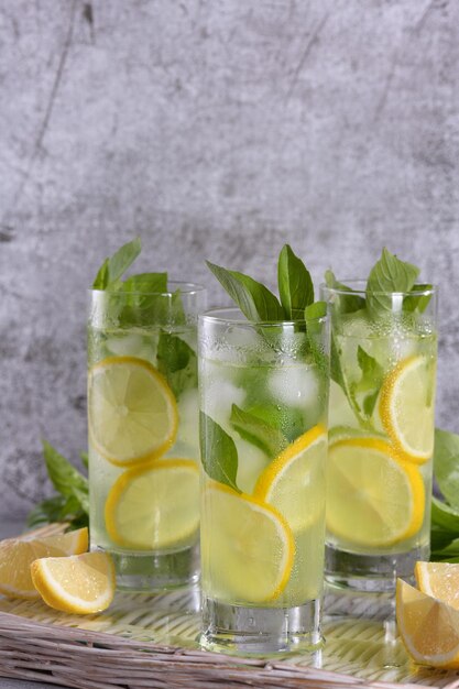 Basil limão gin e tônico muito leve incrivelmente refrescante coquetel