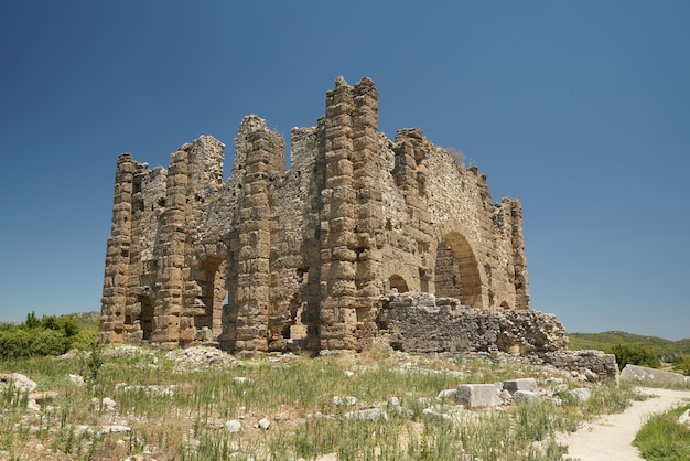 Basílica de la ciudad antigua de Aspendos en Antalya Turkiye