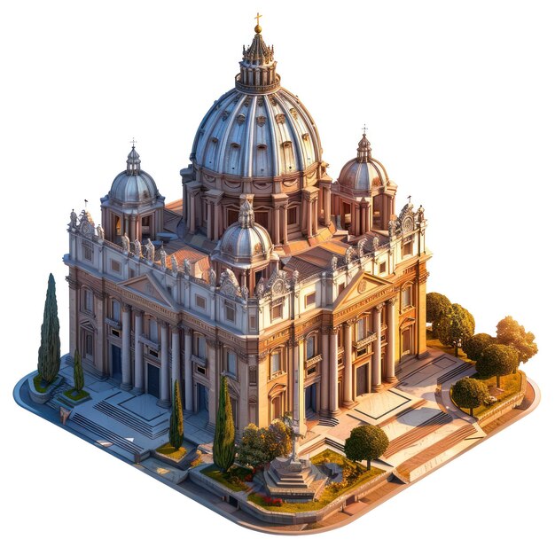 Foto basílica isométrica de roma