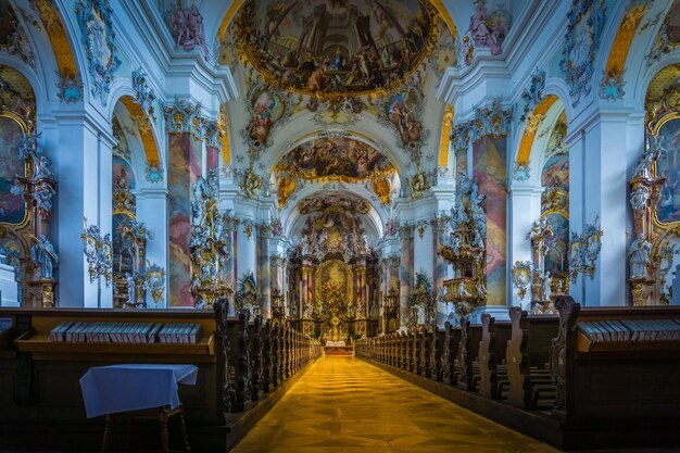 Foto basilica ottobeuren (basilica octoberen) también conocido como basilica ottoberen