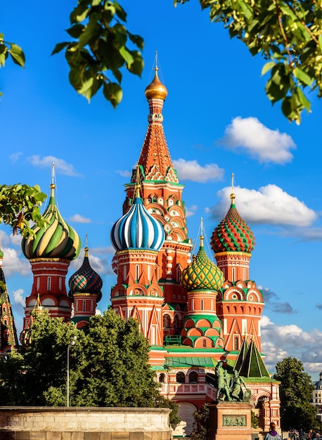 Basilius-Kathedrale auf dem Roten Platz im Sommer Moskau Russland