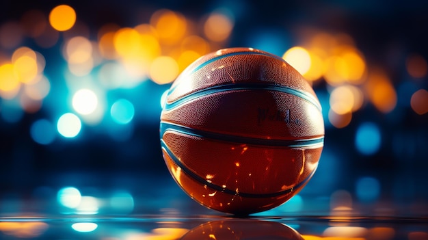 Basketball auf blauem Hintergrund