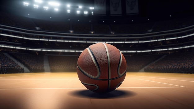 Basketball auf dem Hintergrund des Basketballstadions