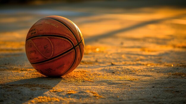 Basketball auf dem Spielfeld, AI-generiertes Bild