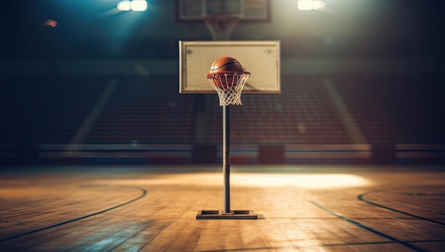 Basketball auf dem Spielfeld, künstlerisches Konzept