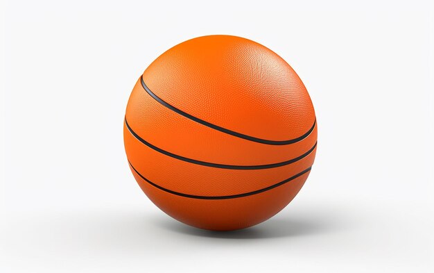 Basketball-Aufregung, hochauflösendes 8K-Rendering auf weißem Hintergrund