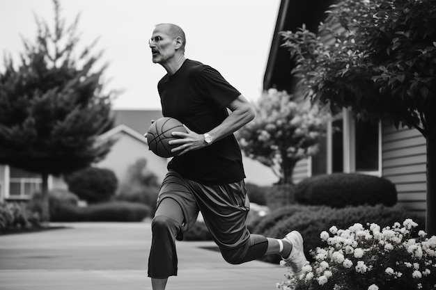 Basketball-Bounce-Wettbewerb Übung Spielerkonzept