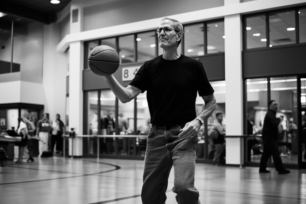 Basketball-Bounce-Wettbewerb Übung Spielerkonzept