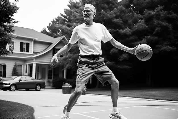 Basketball-Bounce-Wettbewerb Übung Spielerkonzept