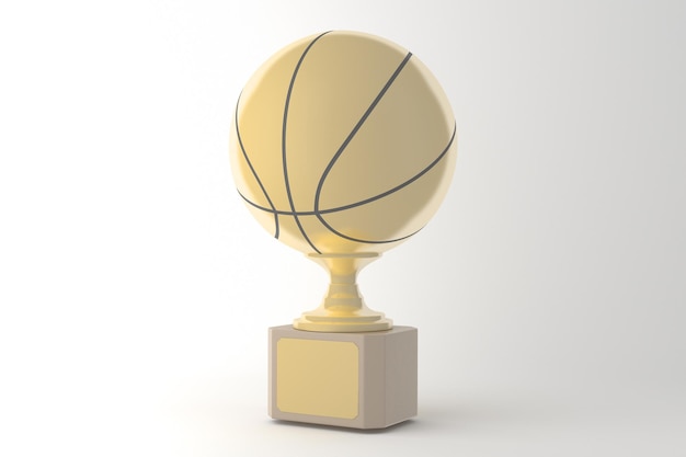 Basketball-Trophäe, Rechte Seite, Freigestellt, In, Weiß, Hintergrund