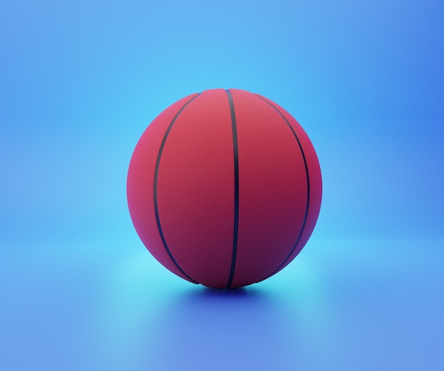 Basketballball auf blauem Himmel 3D-Modellierung in Textur