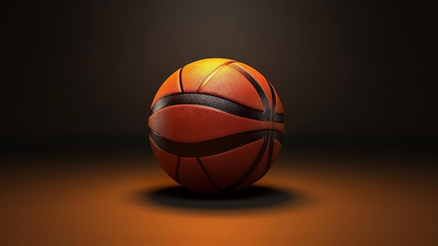 Basketballball auf Studiohintergrund, kreatives Banner, AI generiert