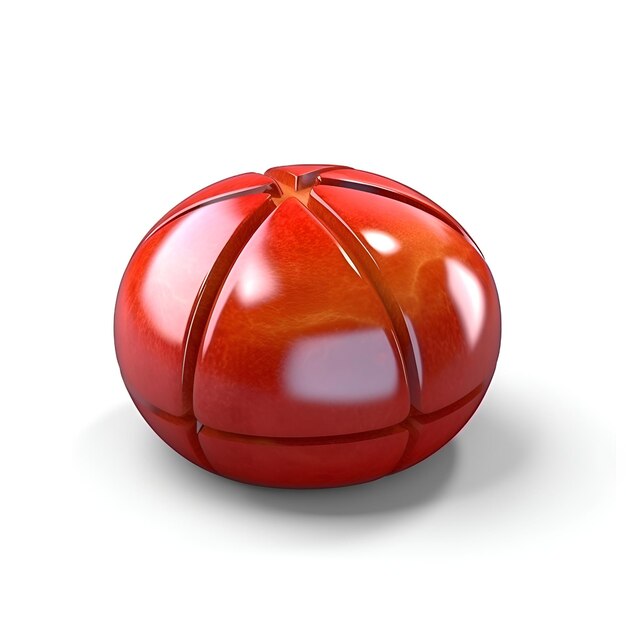 Basketballball isoliert auf weißem Hintergrund 3D-Render-Bild