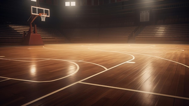 Basketballplatz Sportarena KI erzeugte Hintergrundunschärfe in der Ferne