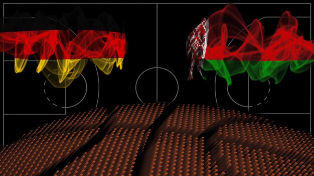 Basquete Alemanha vs Bielorrússia, bandeira de fumaça, Jogo de esporte