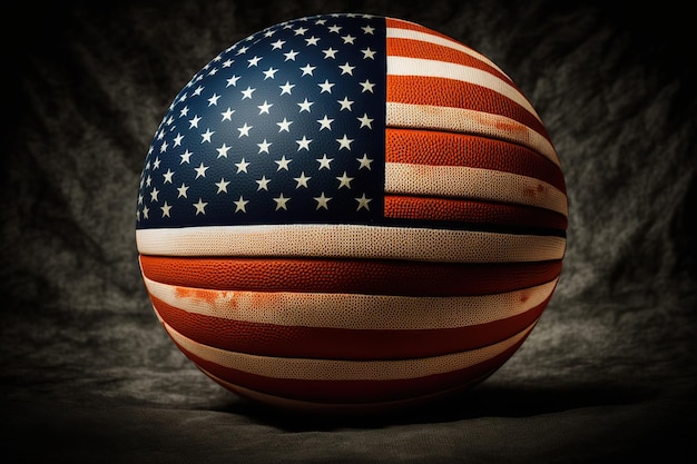 Basquetebol com a bandeira da América AI gerada
