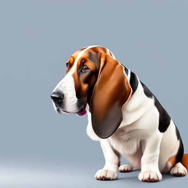 Basset Hound isoliert auf transparentem Hintergrund Porträt eines niedlichen Hundes PNG