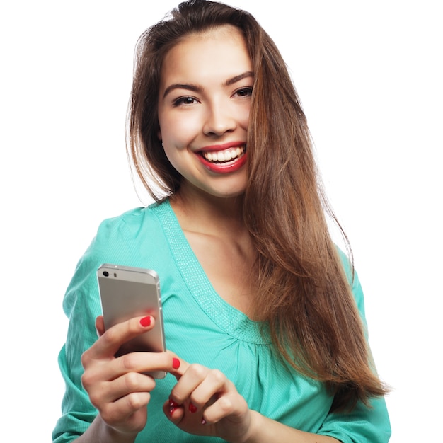 Bastante adolescente chica tomando selfies