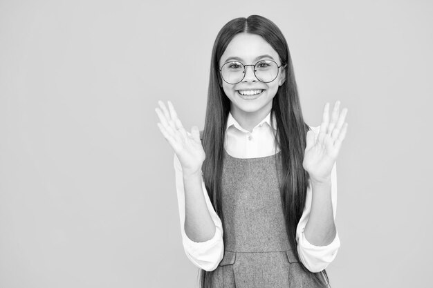 bastante, adolescente, en, estudio, niño, niña, retrato