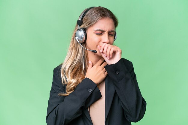 bastante, joven, mujer uruguaya, encima, aislado, plano de fondo