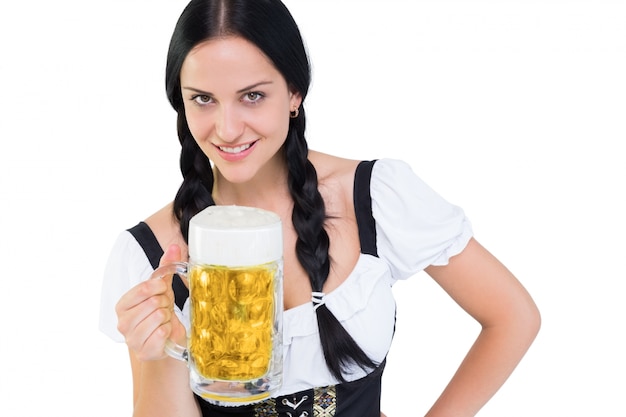 Foto bastante mais oktoberfest menina segurando cerveja tanque