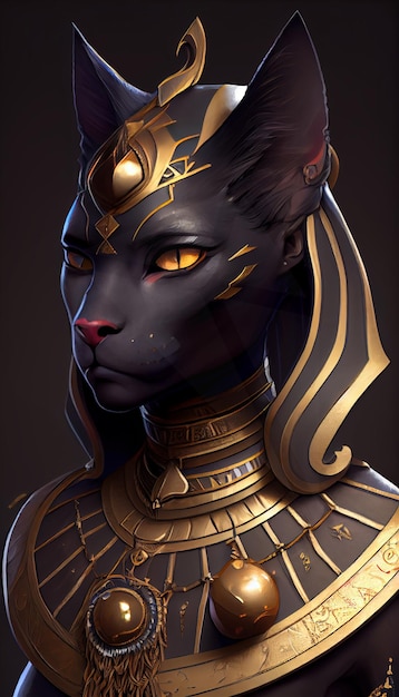 Bastet metade mulher metade carro deusa