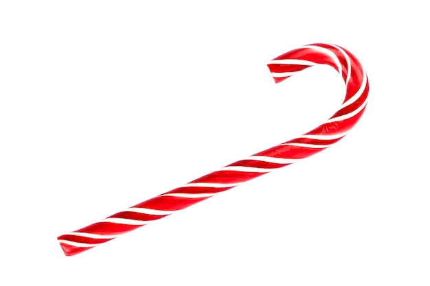 bastón de caramelo de navidad rojo con aislante blanco
