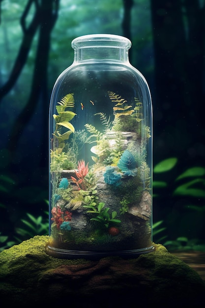 basura de estilo fantasía dentro de un terrario