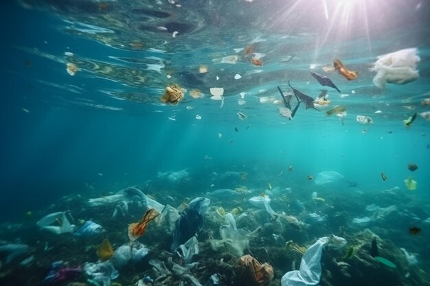 La basura en el mar de los océanos