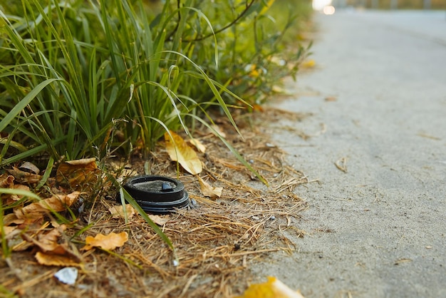 Foto basura plástica al costado de la carretera