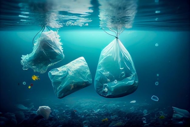 Basura plástica en el mar IA generativa