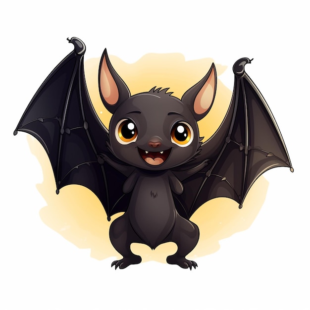 Bat cartoon flying