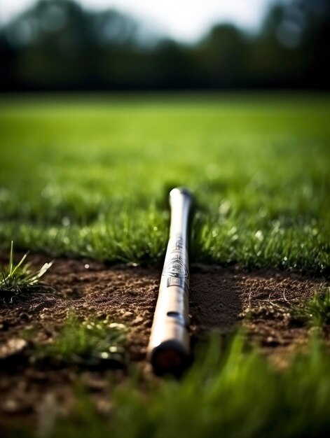 Bat de juego de béisbol en un campo