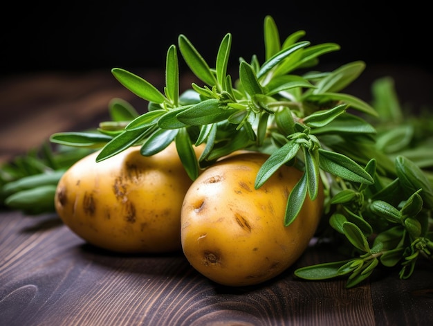 Batata em fundo escuro IA generativa