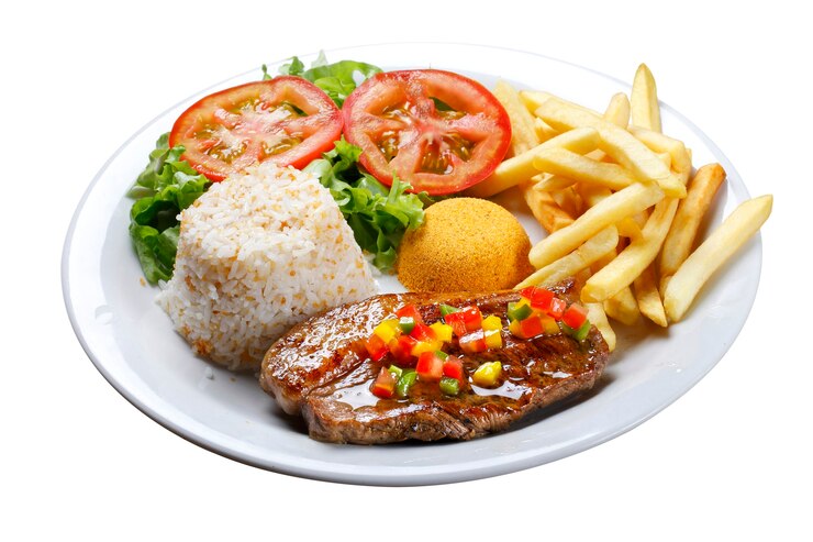Foto batata picanha com arroz