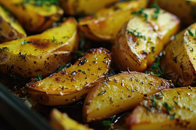 Batatas assadas batatas assadas com alecrim e azeite de oliva